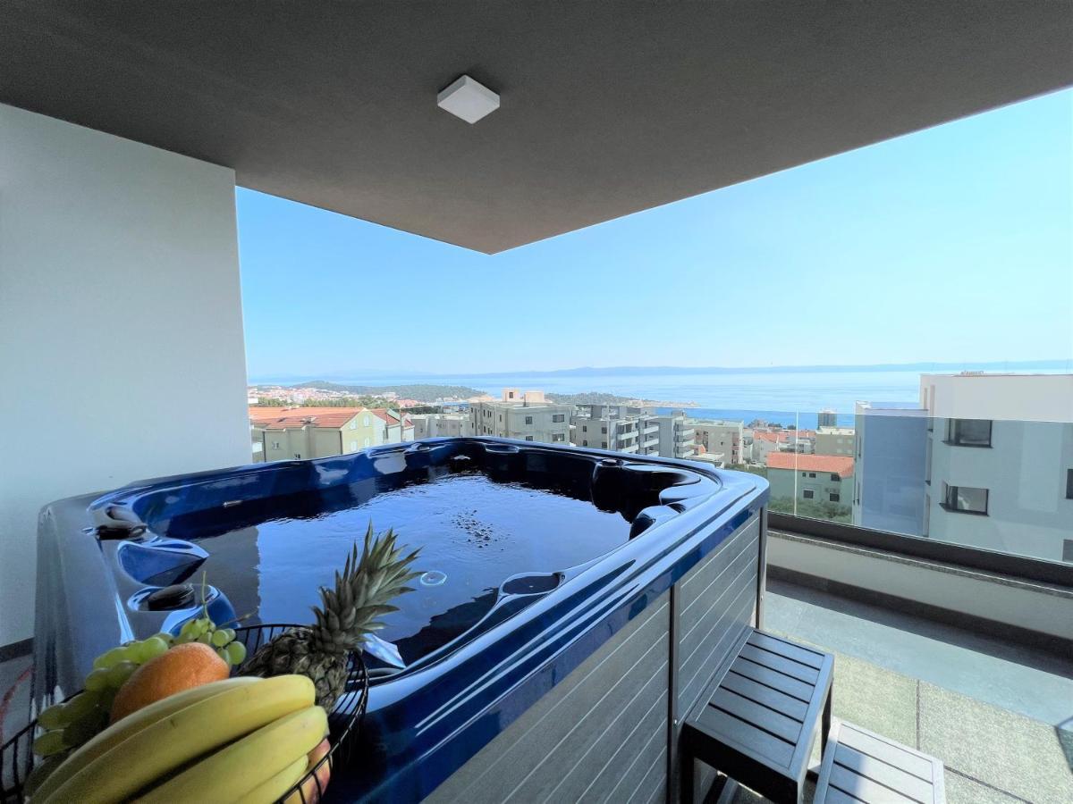 Lux Penthouse Panoramic View With Jacuzzi Makarska Exterior foto