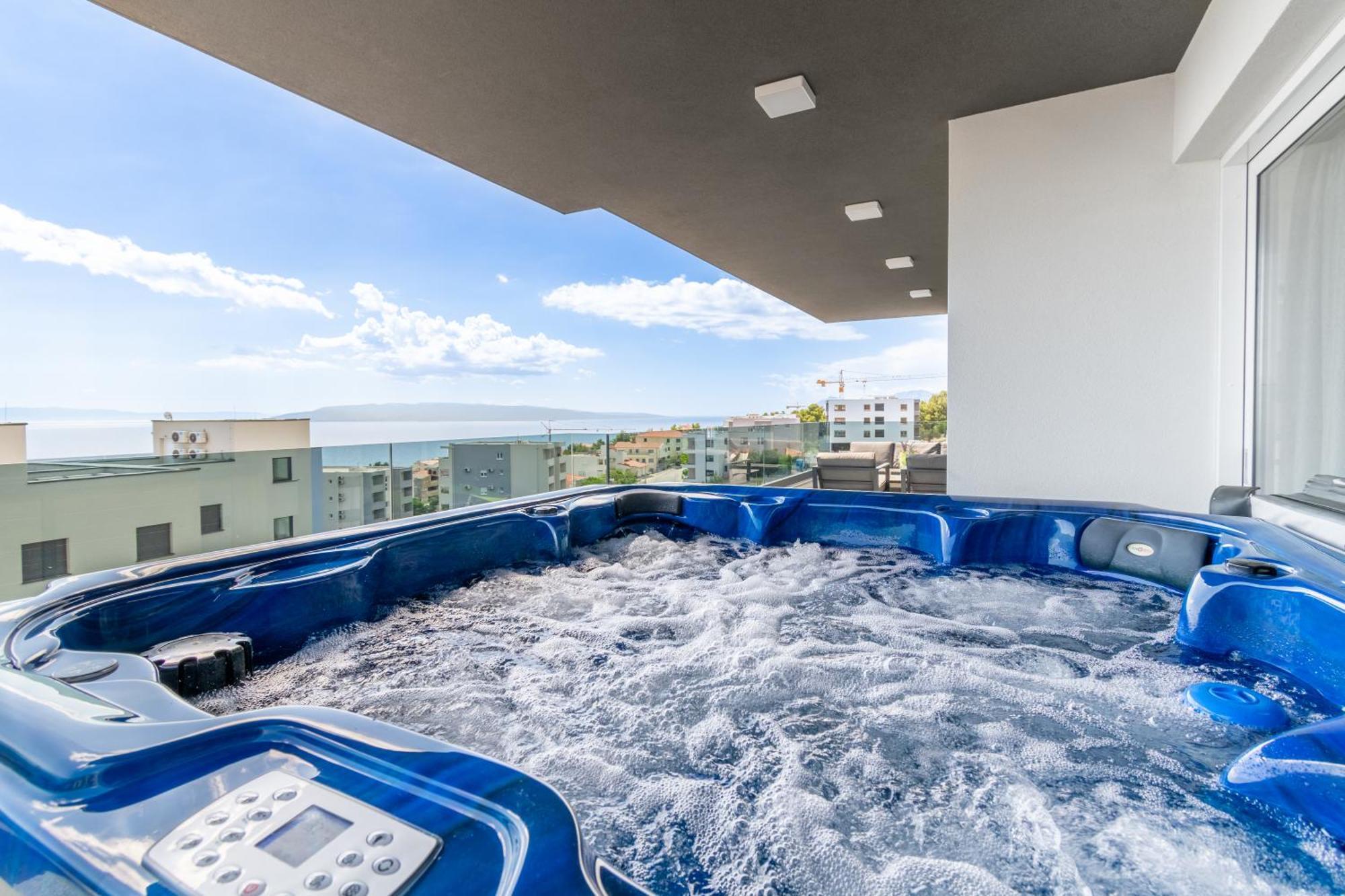 Lux Penthouse Panoramic View With Jacuzzi Makarska Exterior foto