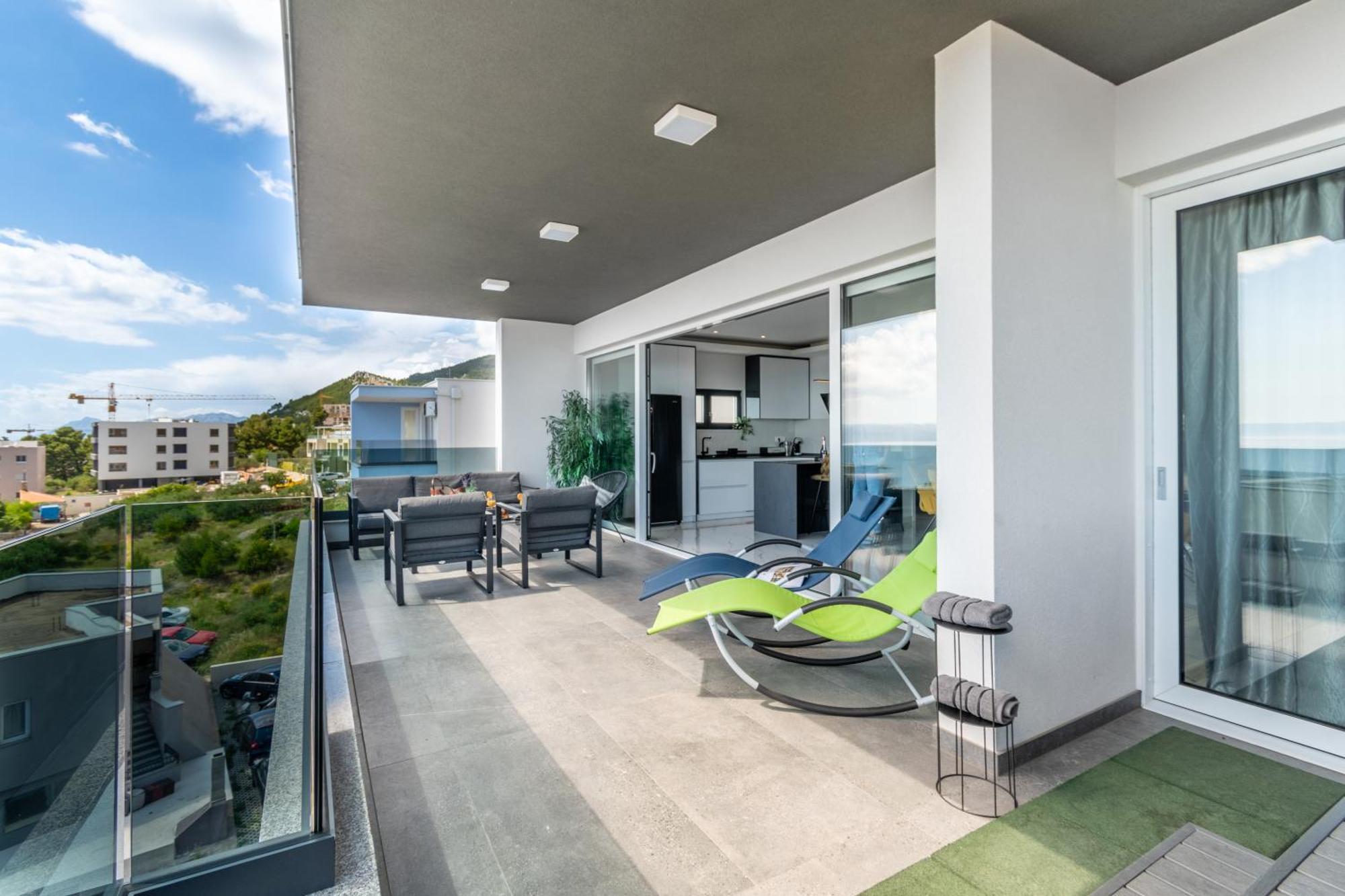 Lux Penthouse Panoramic View With Jacuzzi Makarska Exterior foto